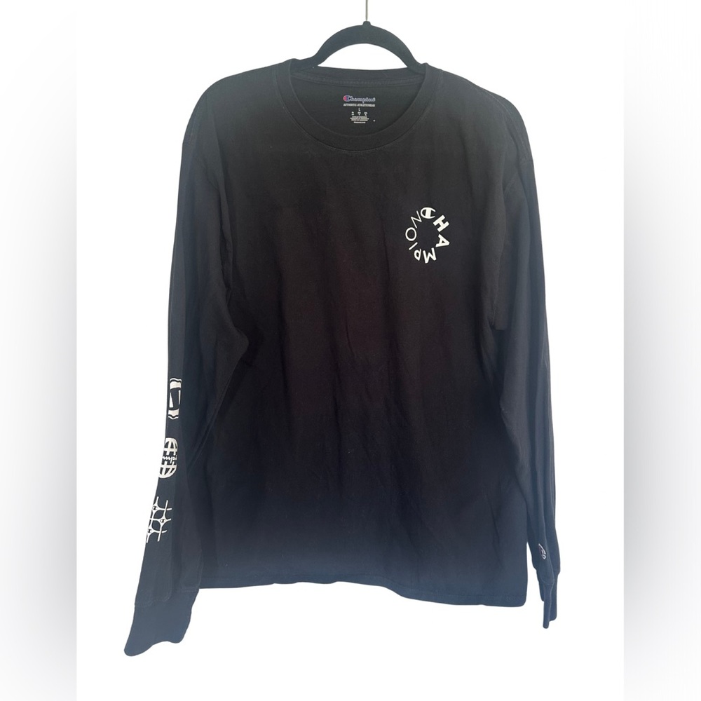 Champion Men’s Long Sleeve Graphic Shirt Black Size L